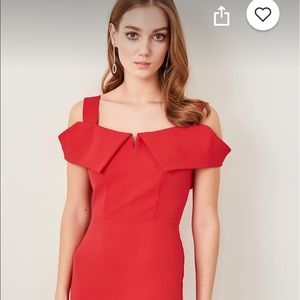 Red mid-size dress